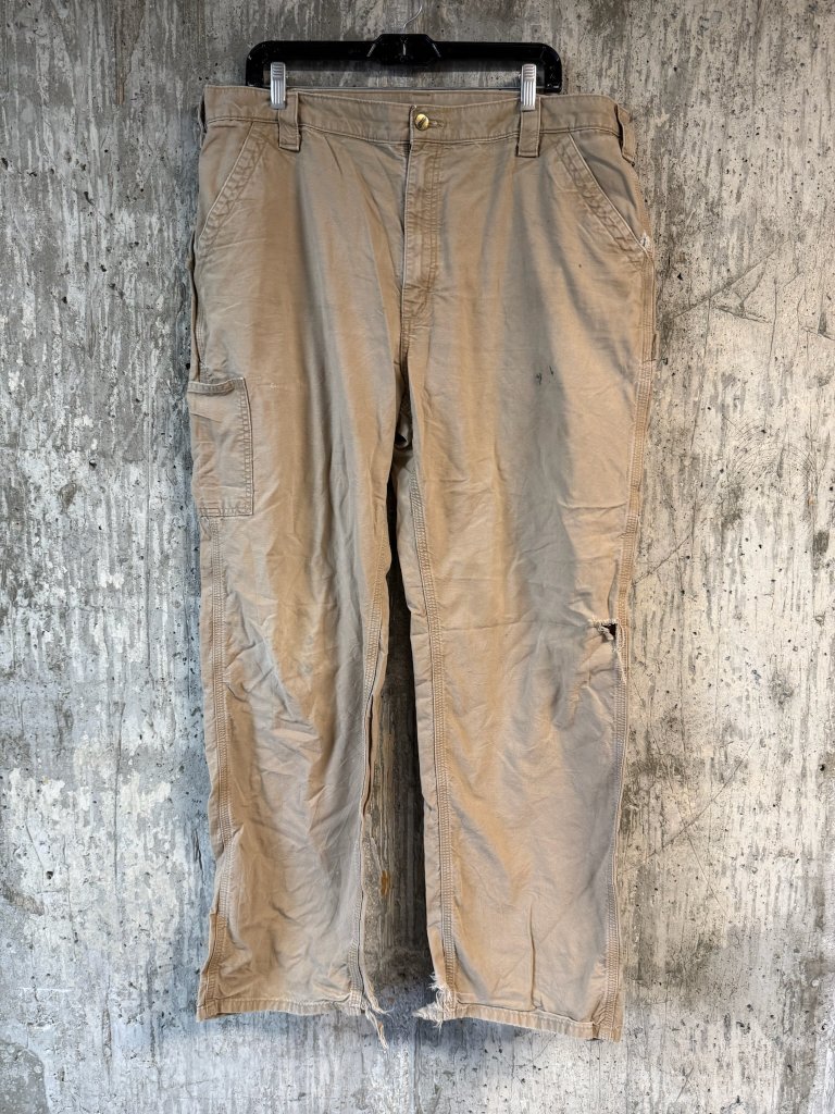 Carhartt Men's Loose Fit Canvas Utility Work Pant Size 40x34 In Dark Khaki